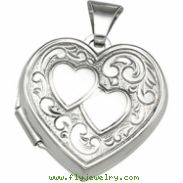 Sterling Silver 17.75X18.00 MM Heart Shaped Locket