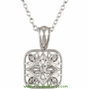 Sterling Silver 18 Inch Diamond Necklace
