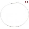 Sterling Silver 18.00 Inch Reversable Omega Chain Matt And Polish Finish