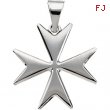 Sterling Silver 18.00 MM Polished MALTESE CROSS PENDANT