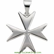 Sterling Silver 18.00 MM Polished MALTESE CROSS PENDANT