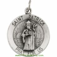 Sterling Silver 18.00 MM St. Patrick Medal