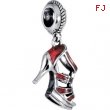 Sterling Silver 18.00X12.00 MM Polished KERA RED HEEL DANGLE