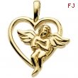 Sterling Silver 18.00X15.00 MM Polished ANGEL HEART PENDANT