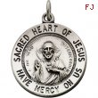 Sterling Silver 18.5 Rd Sacred Hrt Of Jesus Pnd Mdl