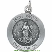 Sterling Silver 18.5 Rd St Martha Pend Medal