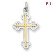 Sterling Silver 18K Gold Plated Cross Charm