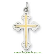 Sterling Silver 18K Gold Plated Cross Charm