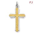 Sterling Silver 18K Gold Plated Cross Charm