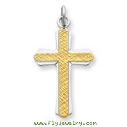 Sterling Silver 18K Gold Plated Cross Charm