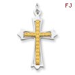 Sterling Silver 18K Gold Plated Cross Pendant