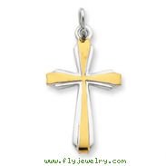 Sterling Silver 18K Gold Plated Cross Pendant