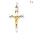 Sterling Silver 18K Gold Plated Crucifix Charm