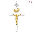 Sterling Silver 18K Gold Plated Crucifix Pendant