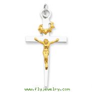 Sterling Silver 18K Gold Plated Crucifix Pendant