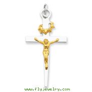 Sterling Silver 18K Gold Plated Crucifix Pendant