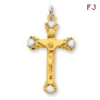 Sterling Silver 18K Gold Plated Crucifix Pendant