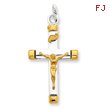 Sterling Silver 18K Gold Plated Crucifix Pendant