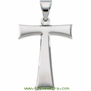 Sterling Silver 19.00X16.00 MM Polished TAU CROSS PENDANT