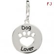 Sterling Silver 19.93 Od Heart U Back Dog Lover Paw Charm