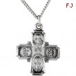 Sterling Silver 19X17.75 4-way Cross Pendant Medal