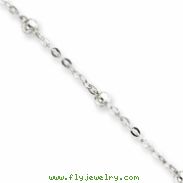 Sterling Silver 1mm Beaded Chain Anklet