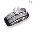 Sterling Silver 2-Piece CZ Wedding Set Ring