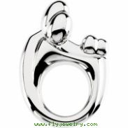 Sterling Silver 20.25X14.00 MM Polished LG. MOTHER & TWINS