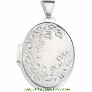 Sterling Silver 20.75X16.00 MM Oval Shaped Locket