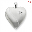 Sterling Silver 20mm Diamond Heart Locket chain