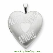 Sterling Silver 20mm with AMORE Heart Locket chain