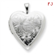 Sterling Silver 20mm with Daisies Heart Locket chain