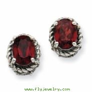 Sterling Silver 2.10Garnet Earrings