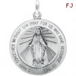 Sterling Silver 22.00 MM MEDAL ONLY Polished MIRACULOUS MEDAL W/OUT CHAIN