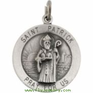 Sterling Silver 22.00 MM St. Patrick Medal