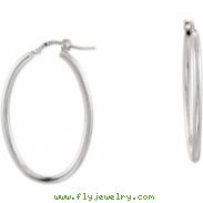 Sterling Silver 22.00 X Oval Tube Earrings