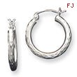 Sterling Silver 2.25mm Diamond-Cut Hoop Earrings