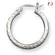 Sterling Silver 2.25mm Diamond-Cut Hoop Earrings