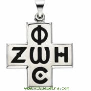 Sterling Silver 24.00 MM Polished PHOS ZOE CROSS PENDANT