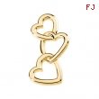 Sterling Silver 24.50 X 13.00 Metal Fashion Heart Pendant