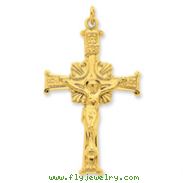 Sterling Silver 24K Gold Plated INRI Crucifix Pendant