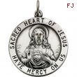 Sterling Silver 25.0 Rd Sacred Hrt Of Jesus Pnd Mdl