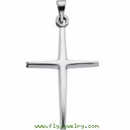 Sterling Silver 25.00X18.00 MM Polished CROSS PENDANT