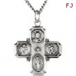 Sterling Silver 25.00X24.00 MM 4-way Cross Medal