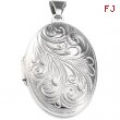 Sterling Silver 25.75X18.50 MM Oval Shaped Locket