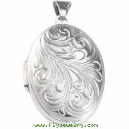 Sterling Silver 25.75X18.50 MM Oval Shaped Locket