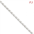 Sterling Silver 2.5mm Diamond-cut Rope Chain