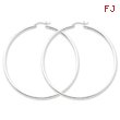 Sterling Silver 2.5mm Round Hoop Earrings