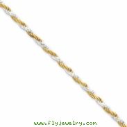 Sterling Silver 2.5mm Yellow Rope Chain