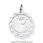 Sterling Silver 25th Anniversary Disc Charm